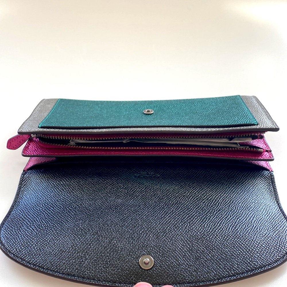 NWT Coach Metallic Colorblock Slim Envelope Wallet - Picture 4 of 7